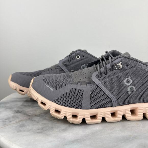 Women On Cloud 5 Gray Athletic Casual Running Sneakers Zinc I Shell (Sz 7.5) - Picture 11 of 12